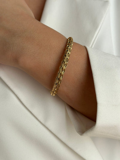 Esme Bangle - Hand Finished Stainless Steel Bracelet for Everyday Wear