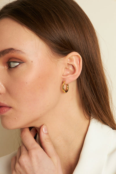 Aria Earrings Gold, Stainless steel - Earrings - Feraye