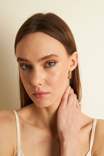 Audrey Earrings Gold, Stainless steel - Earrings - Feraye