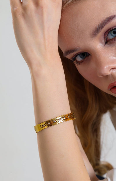 Glittering Telephassa Bracelet Gold, Stainless steel - Bracelet - Feraye