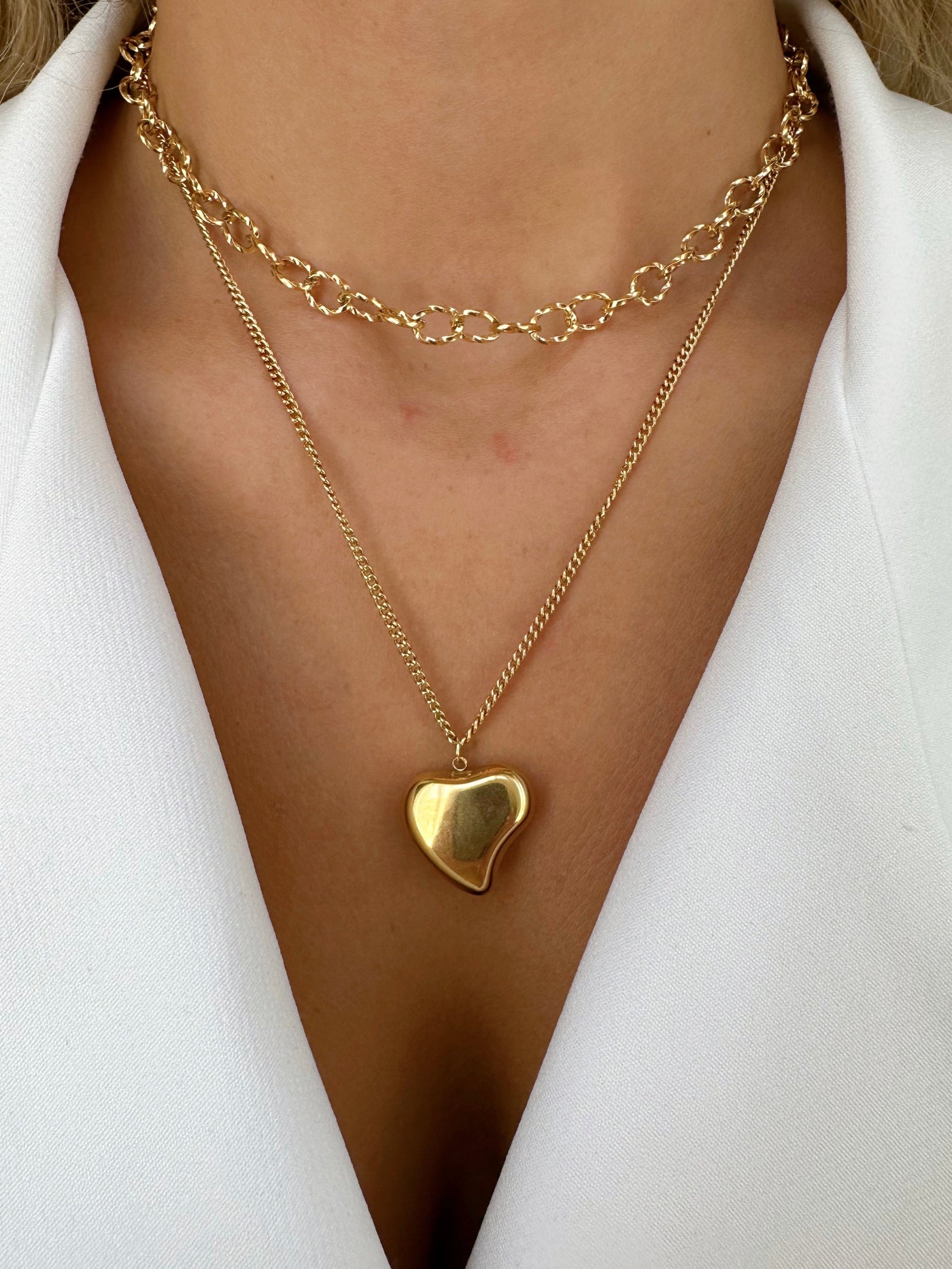 Golden Heart Necklace Gold, Stainless steel - necklace - Feraye