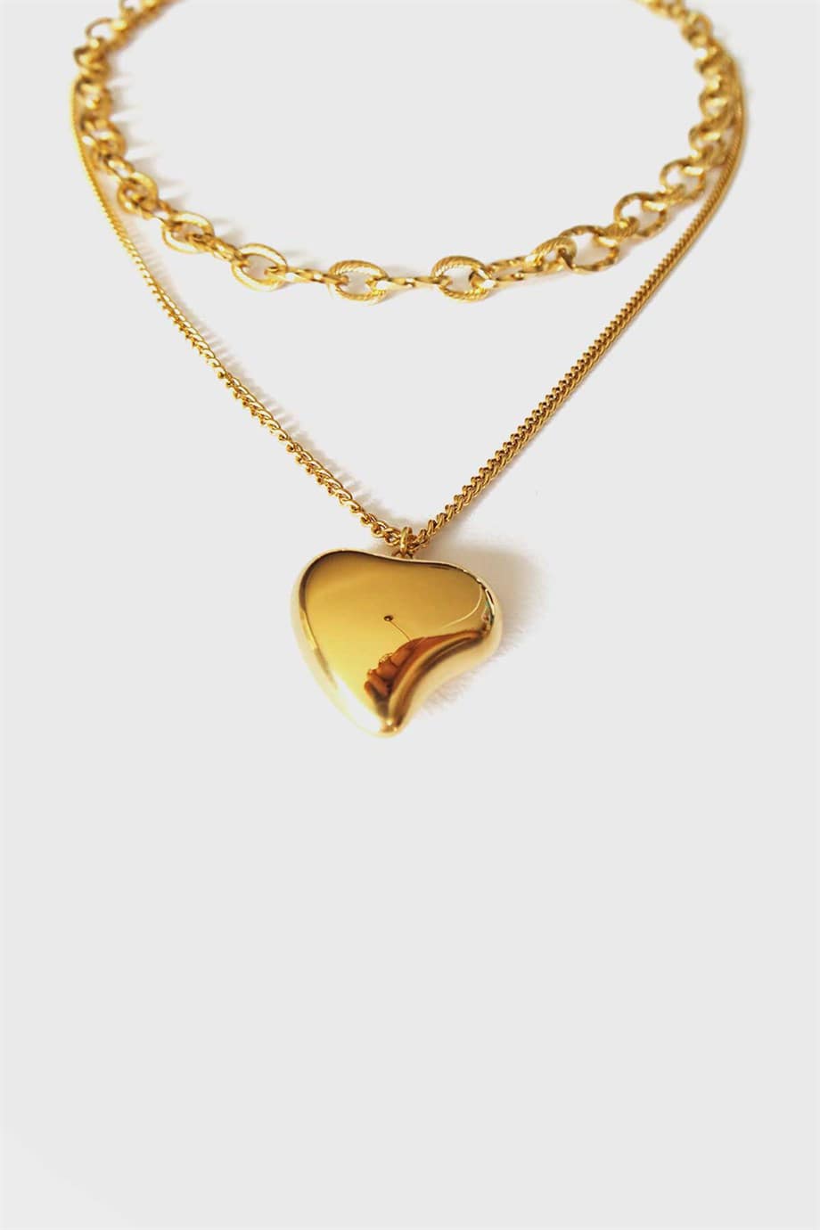 Golden Heart Necklace Gold, Stainless steel - necklace - Feraye