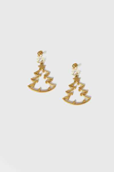 Golden Pine Earrings Gold, Stainless steel - Earrings - Feraye