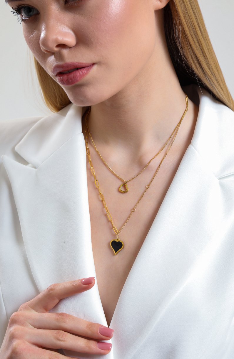 Heart of Filomela Necklace Gold, Stainless steel - Necklaces - Feraye