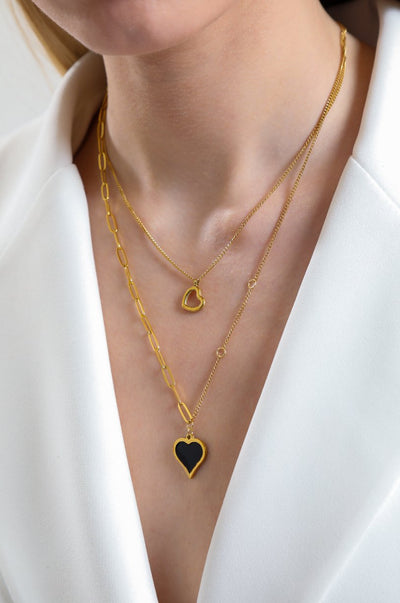 Heart of Filomela Necklace Gold, Stainless steel - Necklaces - Feraye