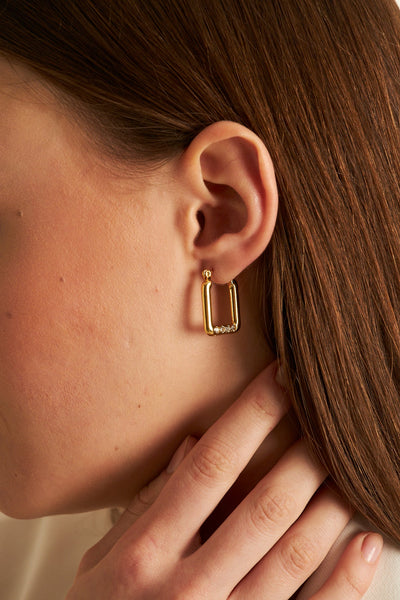 Isabel Earrings Gold, Stainless steel - Earrings - Feraye