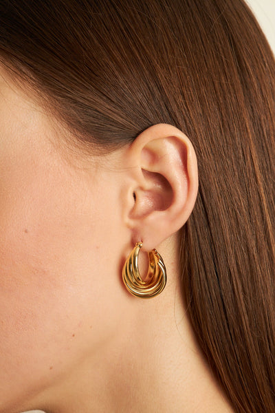 Ivy Earrings Gold, Stainless steel - Feraye