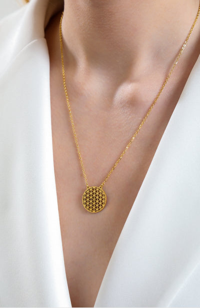 London's Hitite Sun Necklace Gold, Stainless steel - necklaces - Feraye