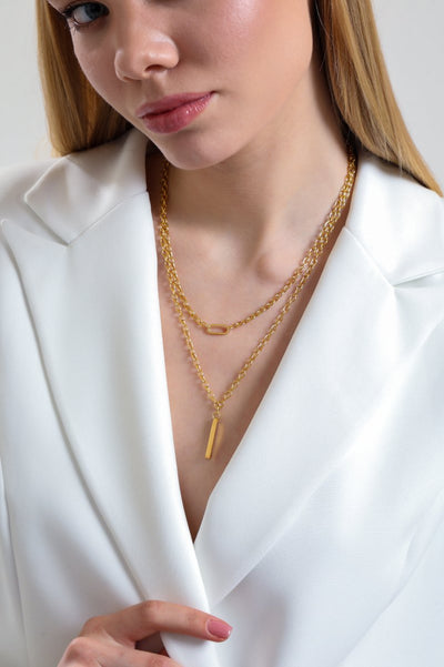 Lynx's Chains Necklace Gold, Stainless steel - necklaces - Feraye