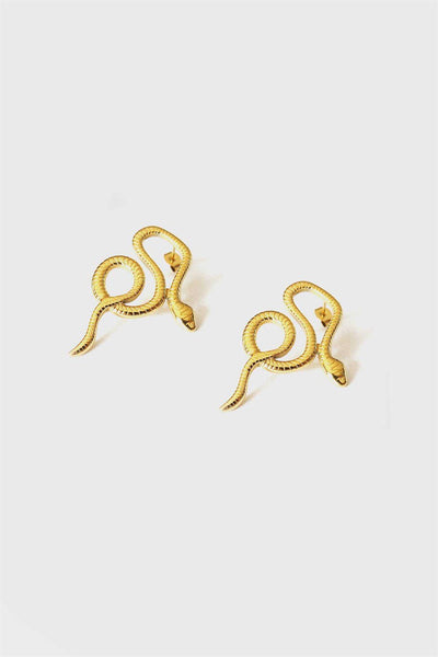 Midgrad's Golden Snakes Earrings Gold, Stainless steel - Earrings - Feraye