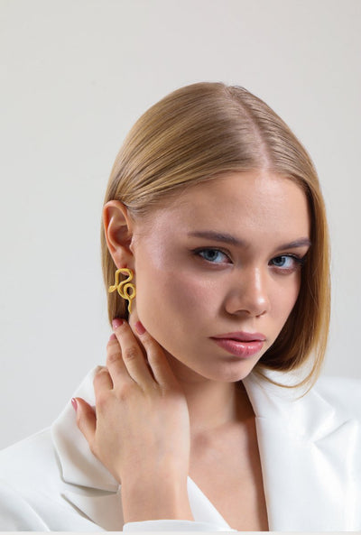 Midgrad's Golden Snakes Earrings Gold, Stainless steel - Earrings - Feraye