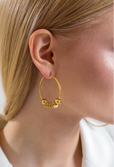 Pleasable Groan Earrings Gold, Stainless steel - Feraye