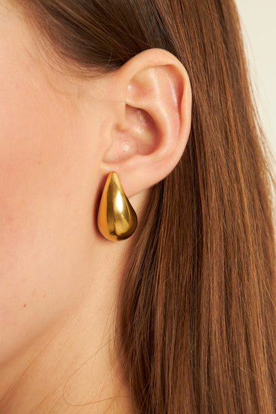 Priya Earrings Gold, Stainless steel - Earrings - Feraye