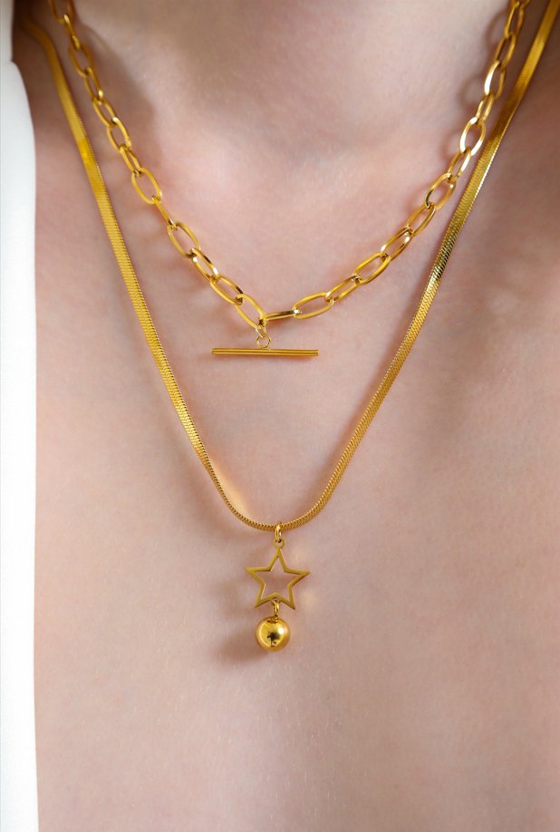 Star of Adikla Necklace Gold, Stainless steel - Feraye