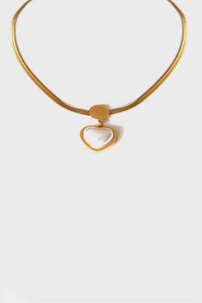 The Flaming Heart of Eurydice Necklace Gold, Stainless steel - Feraye