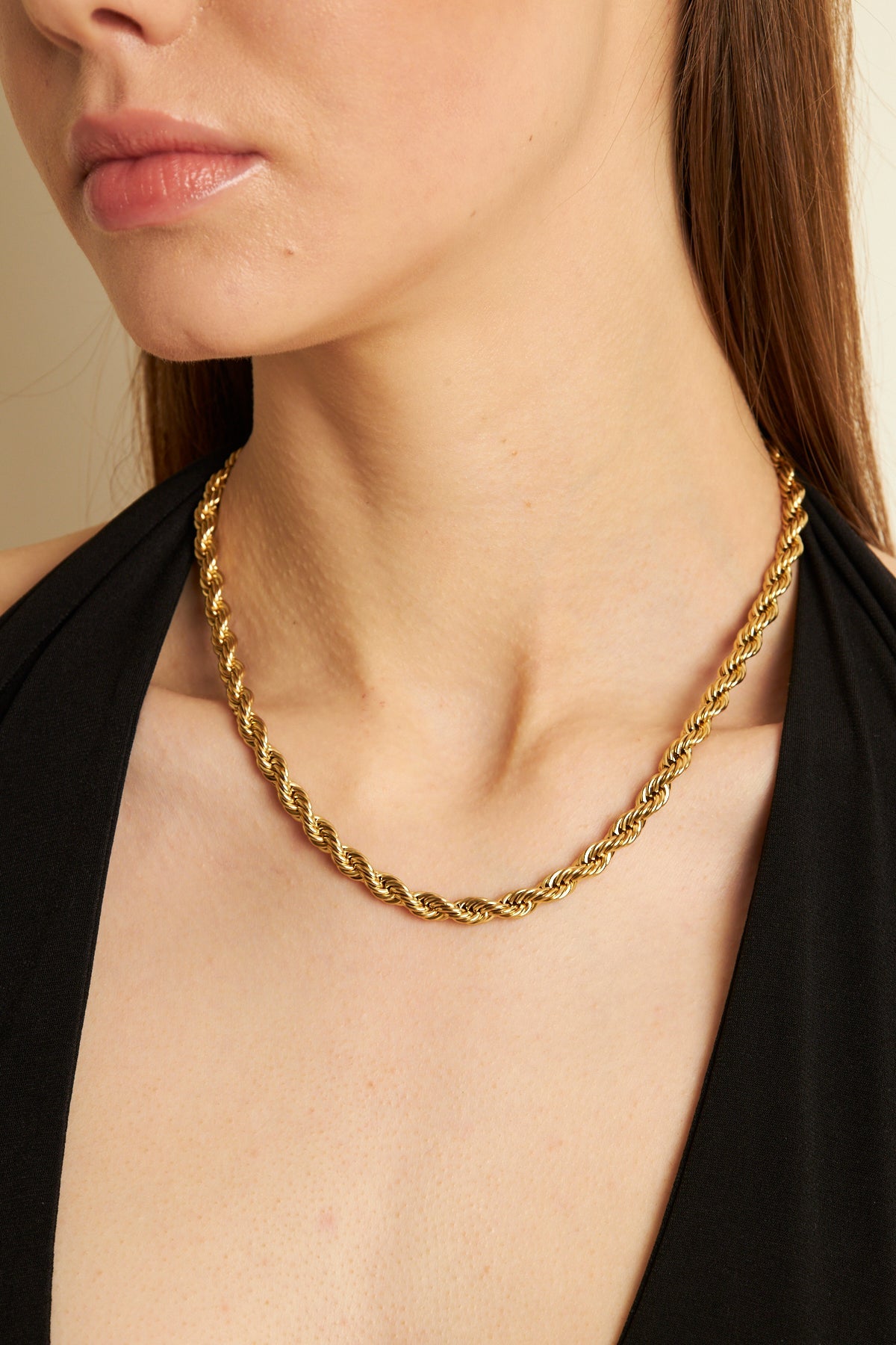 Zara Necklace Gold, Stainless steel - necklaces - Feraye