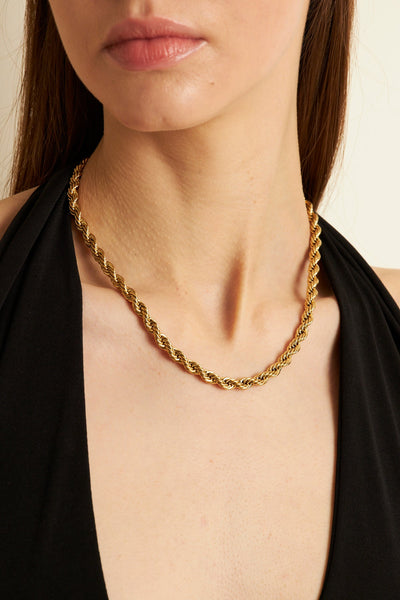 Zara Necklace Gold, Stainless steel - necklaces - Feraye